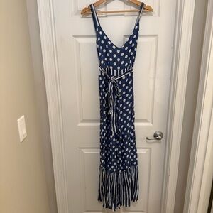 NWT Z&L Polka Dot and Striped Mix Print Jumpsuit with Belt- damaged